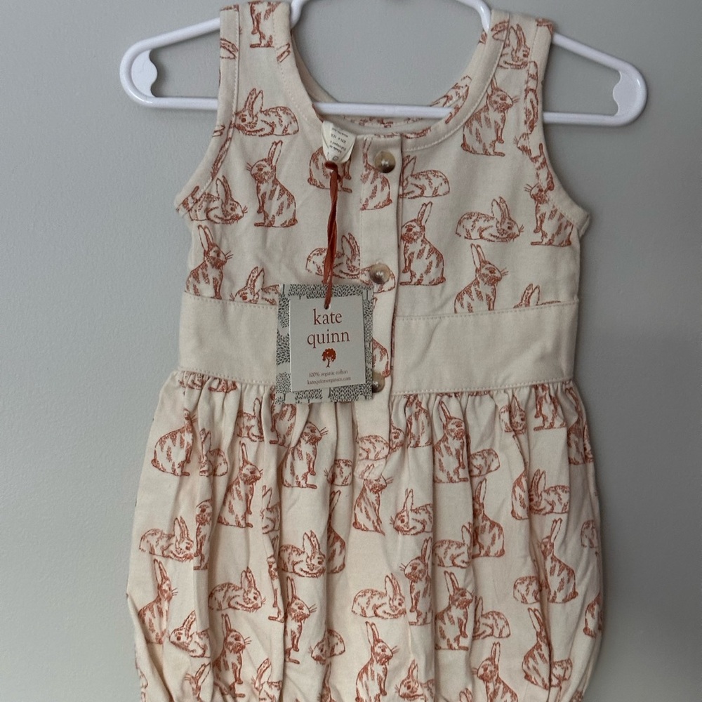 New with Tags -Kate Quinn bubble romper -bunny design! Perfect for Easter/spring